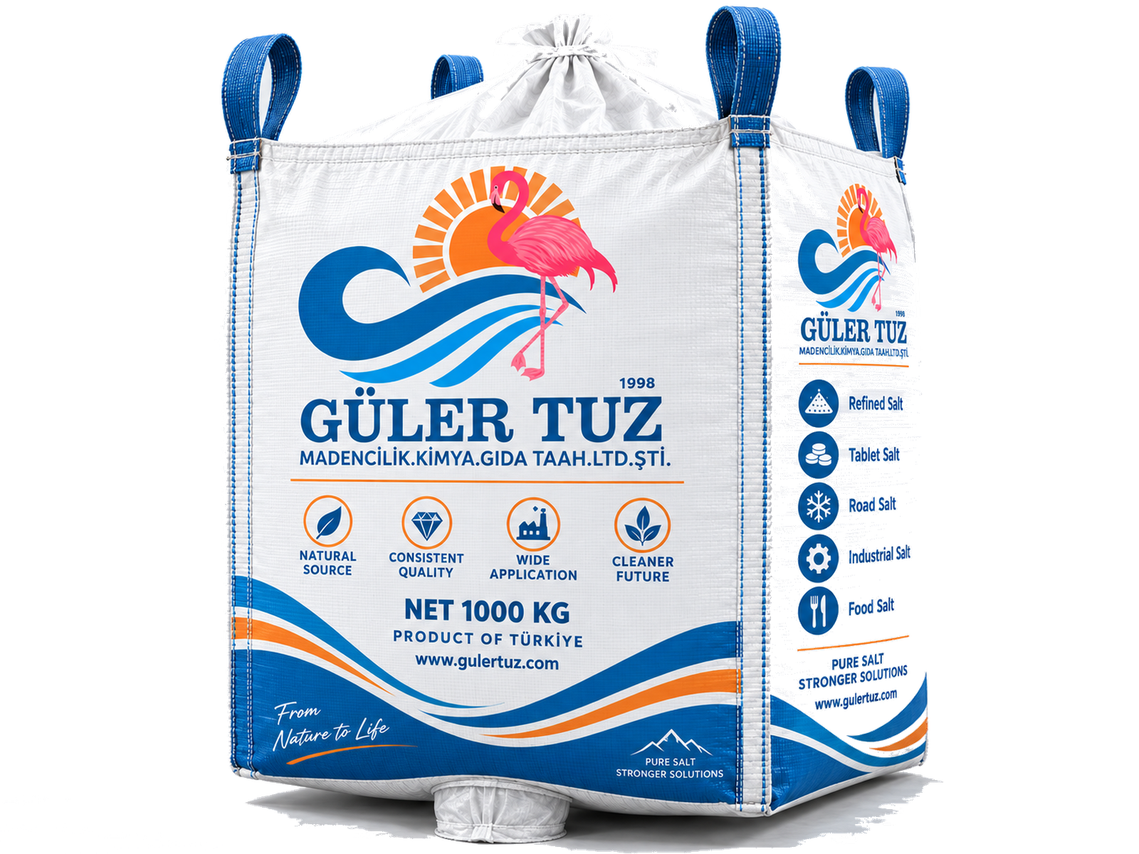 Güler Tuz chlor-alkalická sůl – originální balení big bag, dodávka ve velkém tonážním objemu